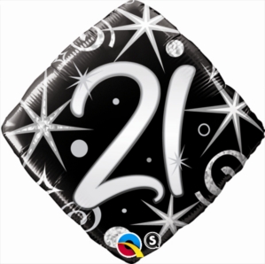 21st Birthday Sparkles & Swirls Diamond Foil Balloon