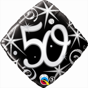 50th Birthday Sparkles & Swirls Diamond Foil Balloon