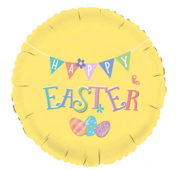 Easter Eggs & Bunting 18" Round Foil Balloon