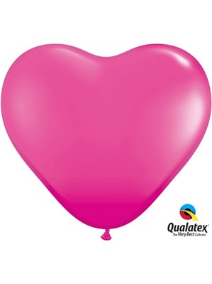 Qualatex 15" Wild Berry Latex Heart Balloons 50pk