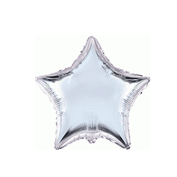 Silver 9" Star Shaped Foil Balloon