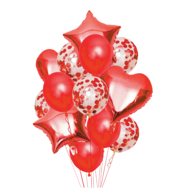 Valentine's Day Red Balloon Bouquet Display Kit 14pk