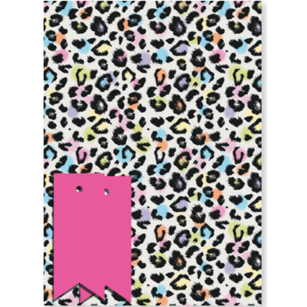 Colourful Leopard Print Gift Wrap Sheets & Tags 2pk