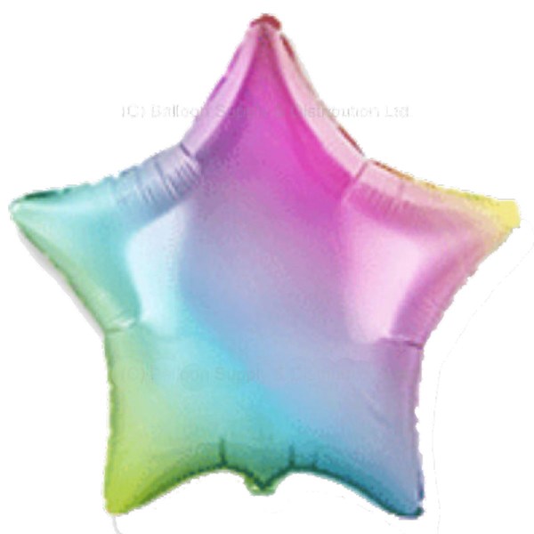Rainbow Gradient Pastel 32" Star Foil Balloon