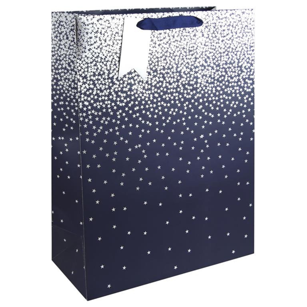 Navy And Silver Ombre X-Large Gift Bag 6pk