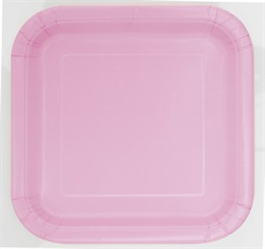Light Pink 7" Square Paper Plates 16pk