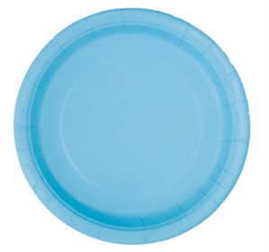 Unique Party 9" Light Powder Blue Round Paper Plates 8pk