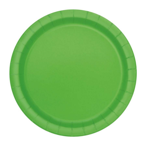 Unique Party 9" Lime Green Round Paper Plates 16pk