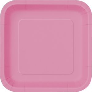 Hot Pink 9" Square Paper Plates 14pk