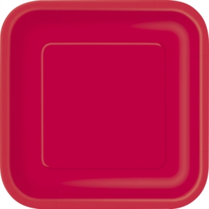 Ruby Red 7" Square Paper Plates 16pk