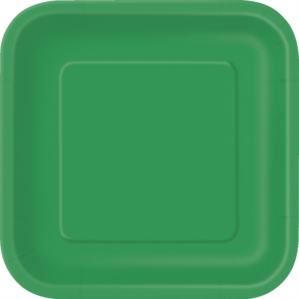 Emerald Green 7" Square Paper Plates 16pk