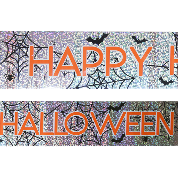 Happy Halloween Holographic Foil Banner 2.6m