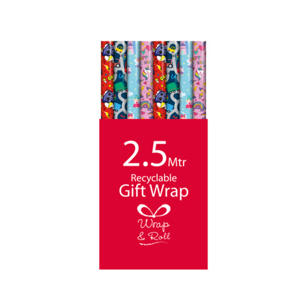 Childrens Gift Wrap 2.5M - 49 Rolls