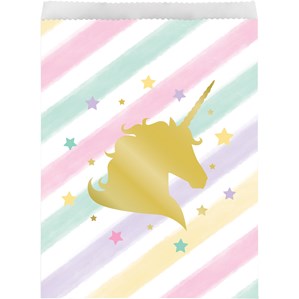 Unicorn Sparkle Foil Stamped Paper Treat Bags 10pk