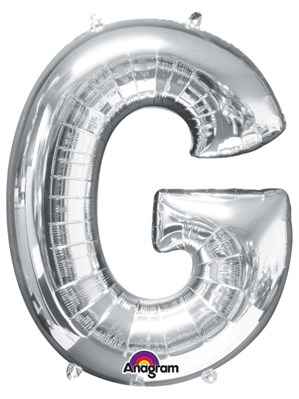 34" Silver Letter G Foil Balloon