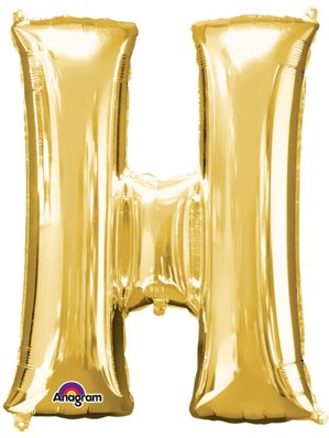 34" Gold Letter H Foil Balloon
