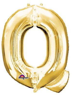 34" Gold Letter Q Foil Balloon