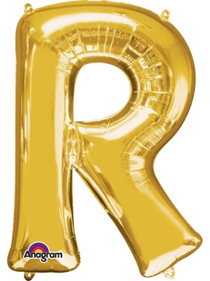 34" Gold Letter R Foil Balloon