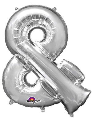 34" Silver & Symbol Foil Balloon