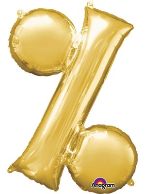 34" Gold Percentage % Symbol Foil Balloon