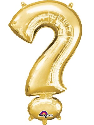 34" Gold Question Mark Symbol Foil Balloon