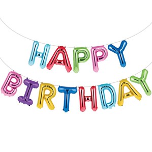 Multi Coloured Happy Birthday 16" Foil Balloon Banner