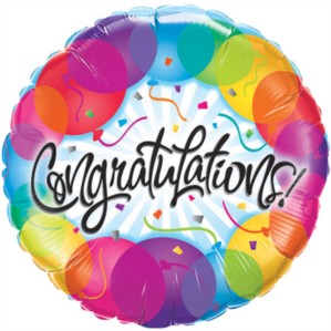 18" Colourful Congratulations Foil Balloon