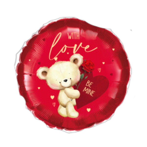 Valentine's Bear Be Mine 18" Round Foil Balloon