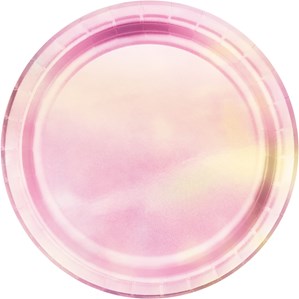 Iridescent Pink 18cm Paper Plates 8pk