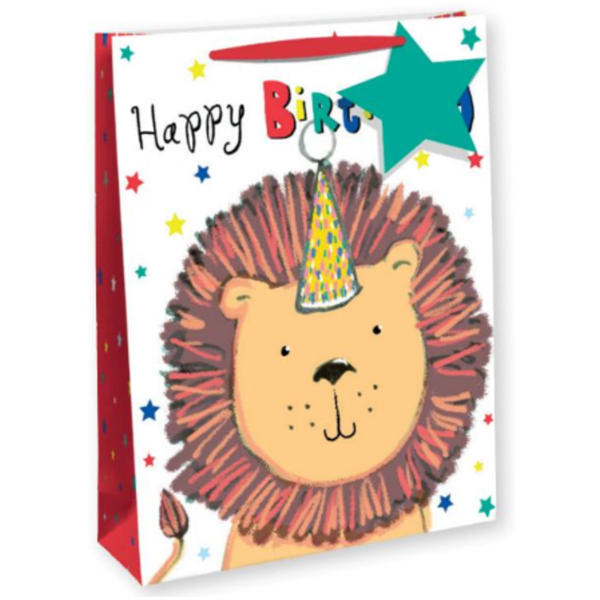 Happy Birthday Lion Extra Large Gift Bag 6pk