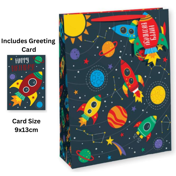 Solar System Extra Large Gift Bag & Card 6pk