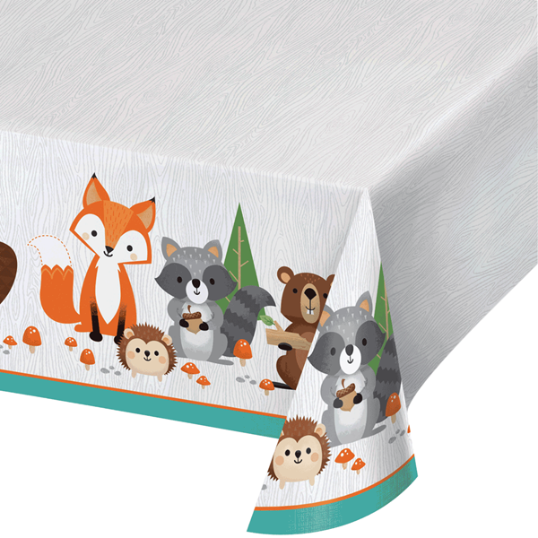 Woodland Animals Reusable Plastic Tablecover
