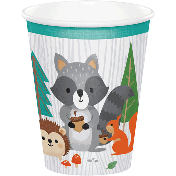 Woodland Animals Paper Cups 8pk