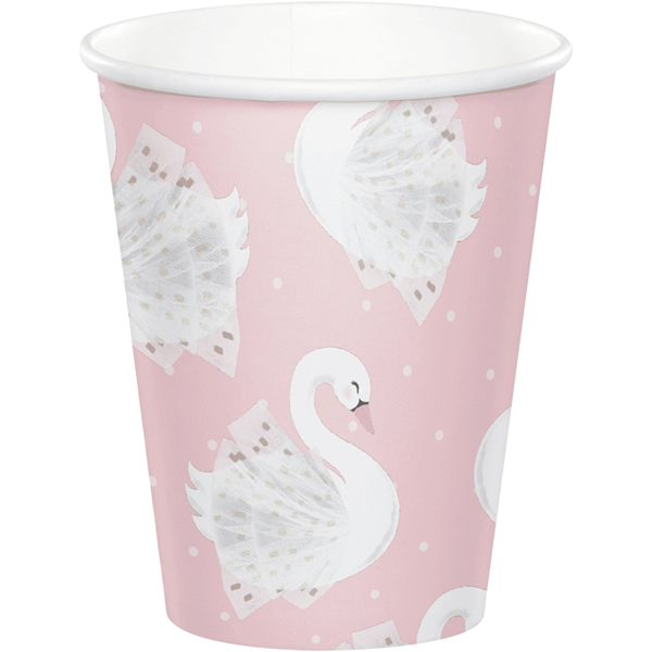 Stylish Swan Party Paper Cups 8pk