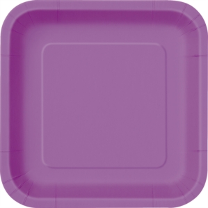 Unique Party 9" Pretty Purple Square Paper Plates 14pk