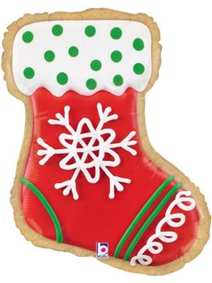 Christmas Stocking Shape Cookie 27" Foil Balloon