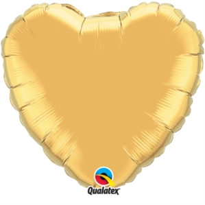 Qualatex 18" Metallic Gold Heart Foil Balloon Pkgd