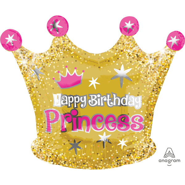 Birthday Princess 20" Crown Foil Balloon