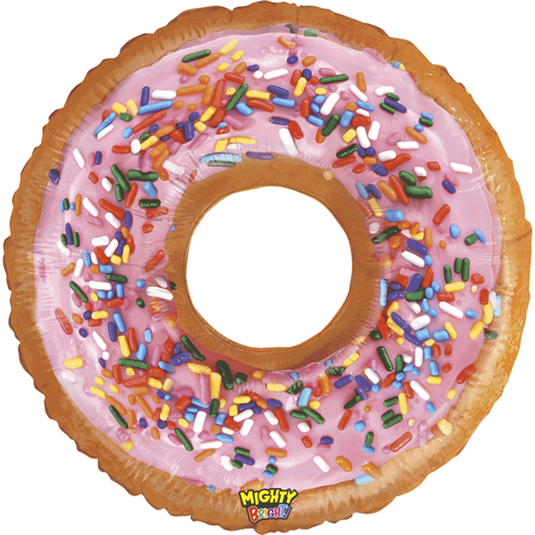 Mighty Bright Donut With Pink Icing 30" Foil Balloon