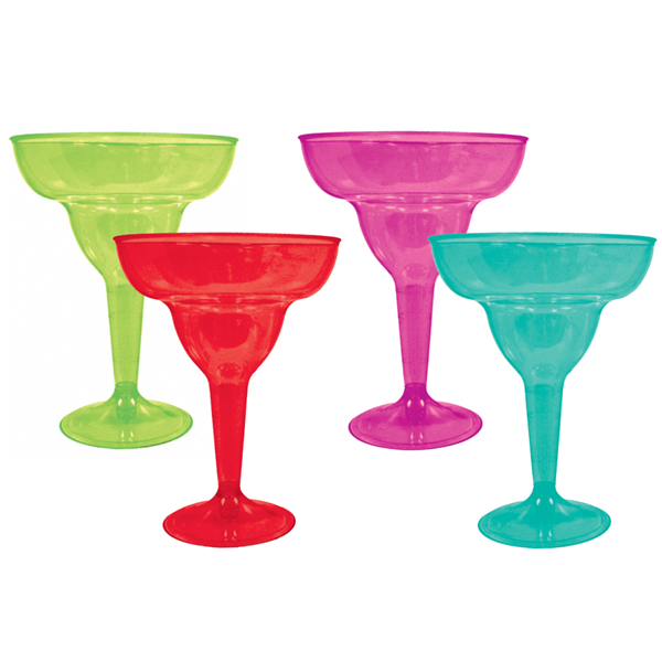 Assorted Margarita Reusable Cocktail Glasses 20pk