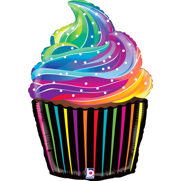 Rainbow Cupcake 27" Foil Balloon