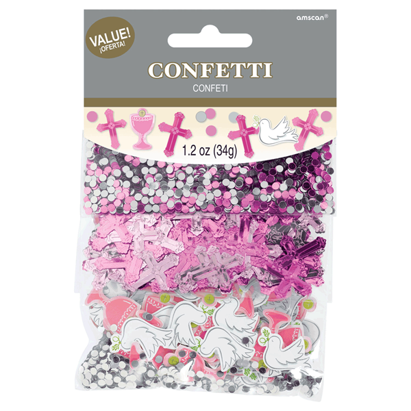 First Communion Pink Foil Confetti (3 Types) 34g