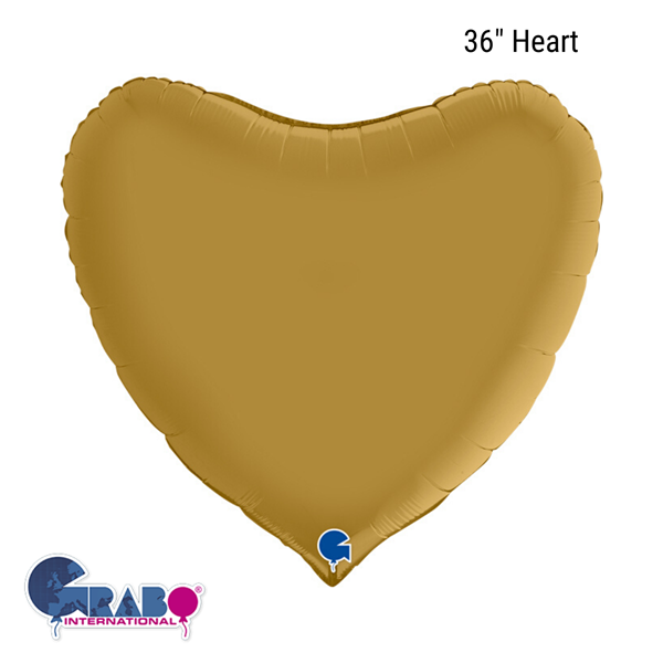 Grabo Satin Gold 36" Heart Foil Balloon
