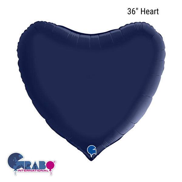 Grabo Satin Navy Blue 36" Heart Foil Balloon