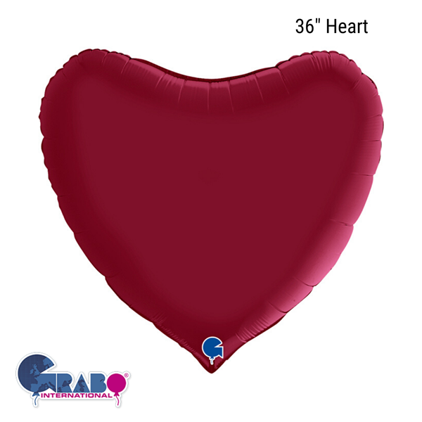 Grabo Satin Cherry Red 36" Heart Foil Balloon