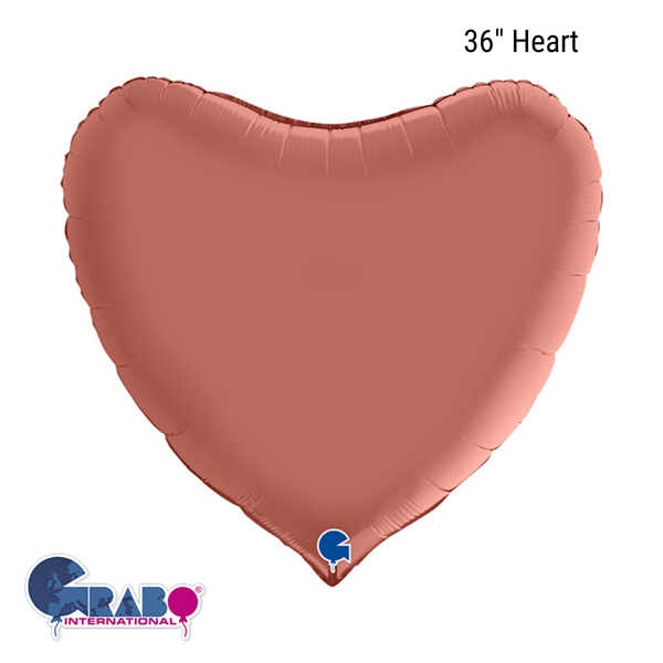 Grabo Satin Rose Gold 36" Heart Foil Balloon