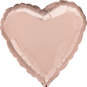 Anagram Rose Gold 18" Heart Shaped Foil Balloon