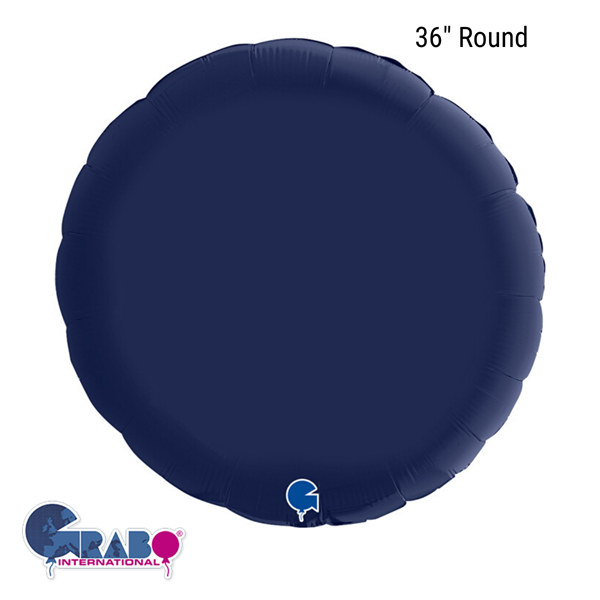 Grabo Satin Navy Blue 36" Round Foil Balloon