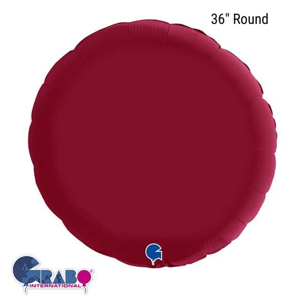 Grabo Satin Cherry Red 36" Round Foil Balloon