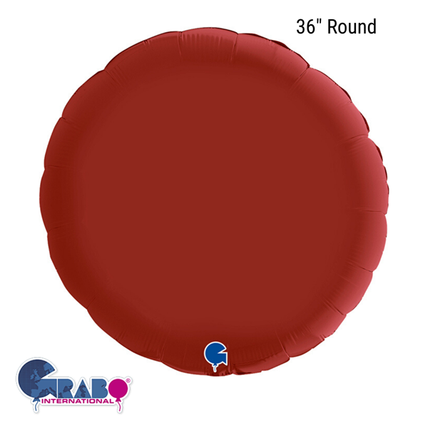 Grabo Satin Ruby Red 36" Round Foil Balloon